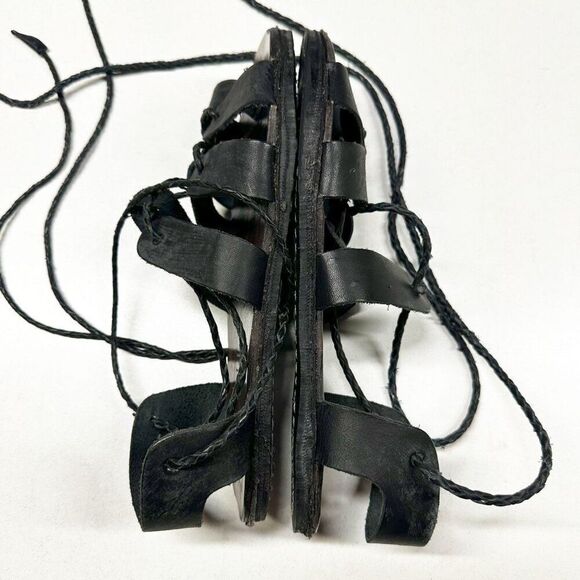 Five Worlds Distressed Lace Up Gladiator Flat Leather Sandals Womens Size 10 - Picture 4 of 10